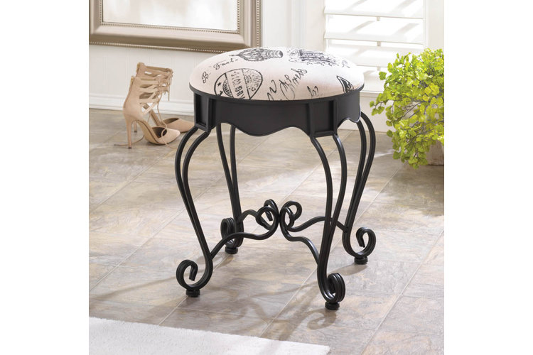 Black on sale vanity stools